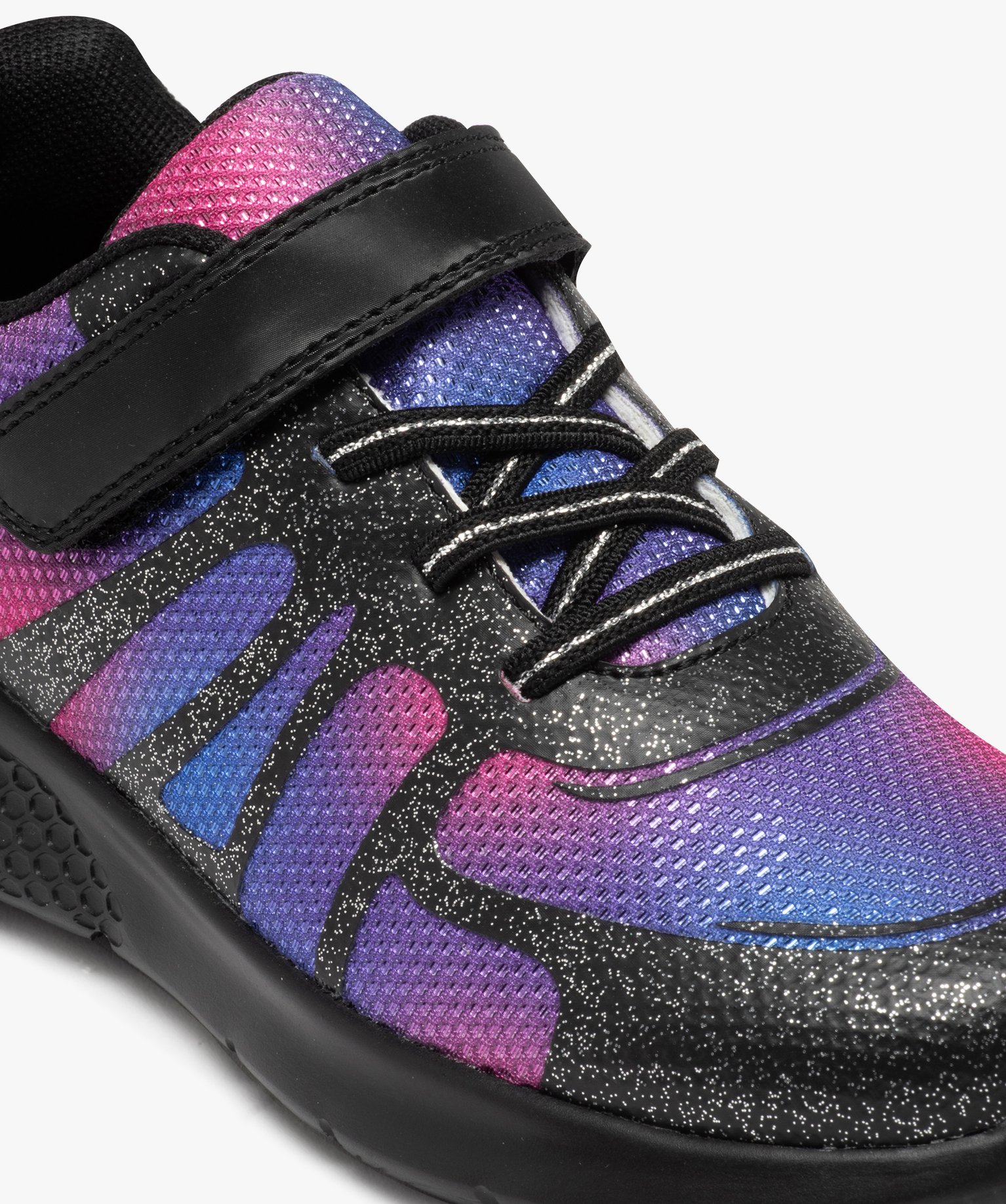 Baskets fille multicolores à paillettes style jogger fuchsia | GEMO