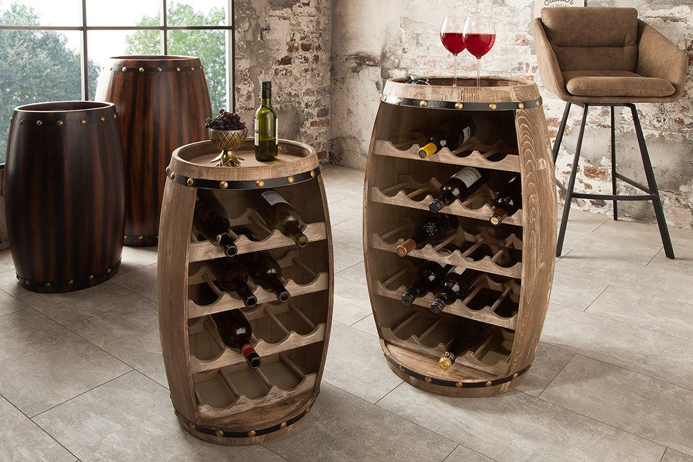 riess-ambiente Weinregal BODEGA 80cm natur, Einzelartikel 1-tlg., Holz · Flaschen · Fass · Pinie