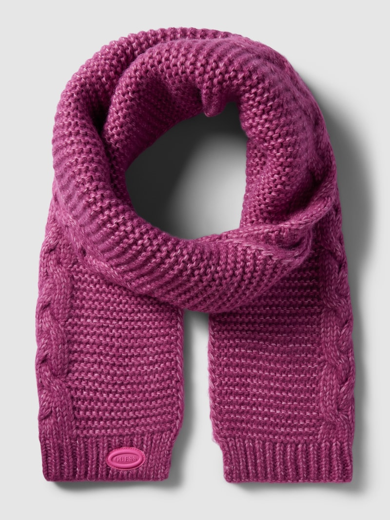 Strickschal mit Zopfmuster in pink
