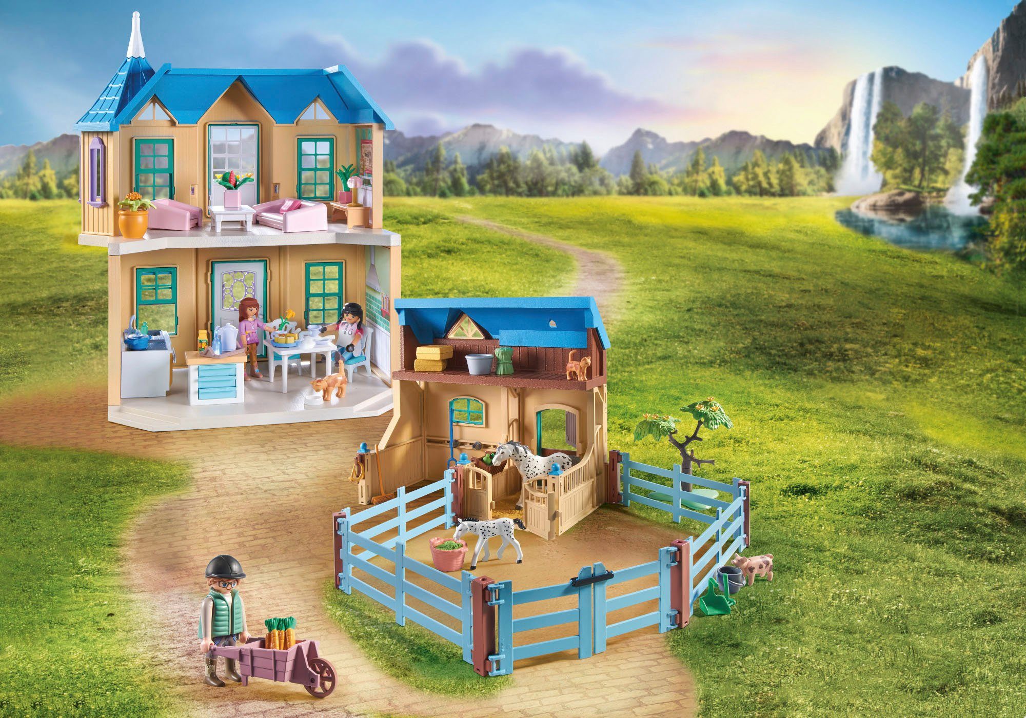 Playmobil® Konstruktions-Spielset Waterfall Ranch (71351), Horses of Waterfall, (263 St)