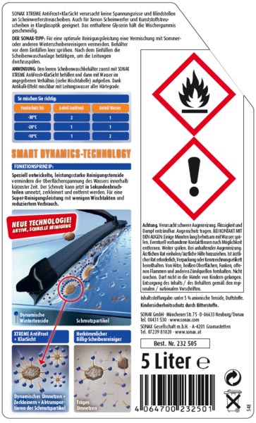 SONAX 232505 XTREME AntiFrost&KlarSicht Konzentrat 5 l - ATU