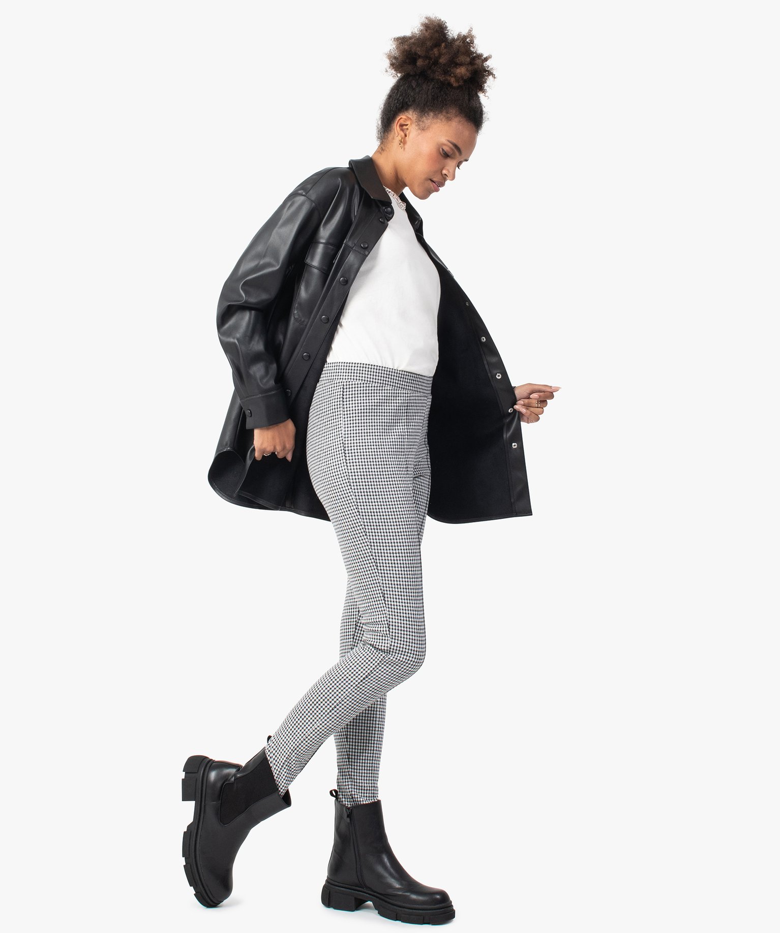 Veste femme forme chemise avec poches poitrine noir | GEMO