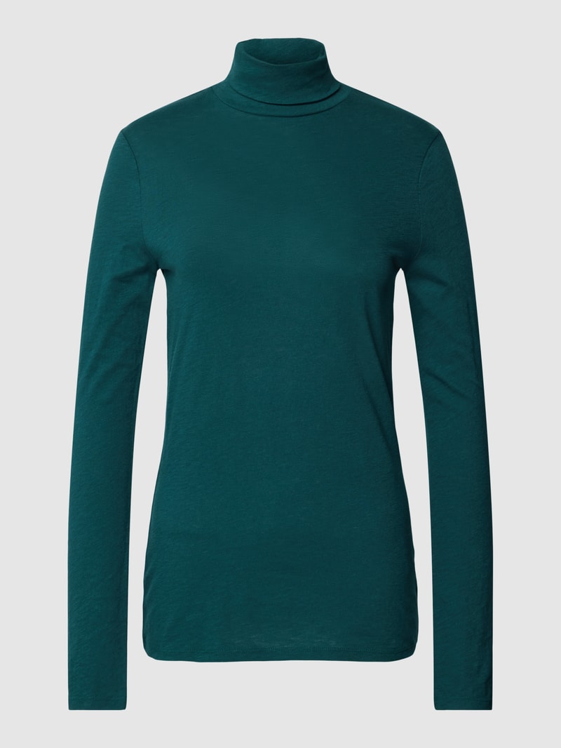 Longsleeve mit Rollkragen in dunkelgrün