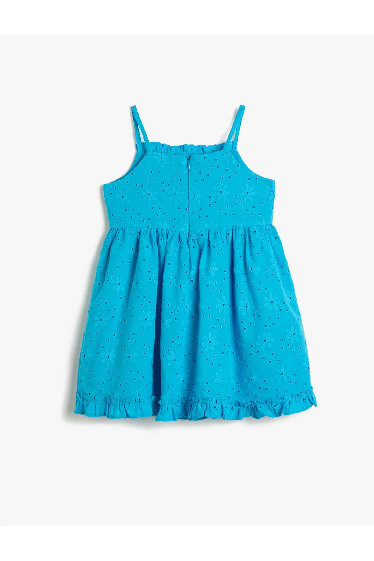 Koton  Schlichtes türkisfarbenes Mädchenkleid unterhalb des Knies 3skg80079aw