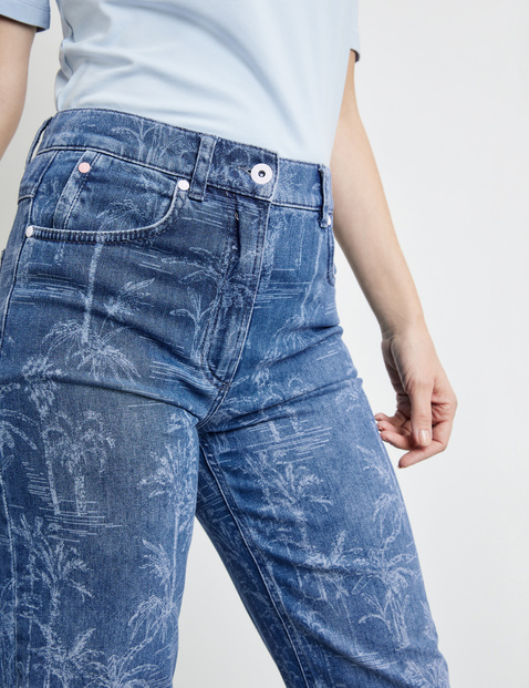 Jeans KEY꞉LA MOM FIT mit tropischem Muster