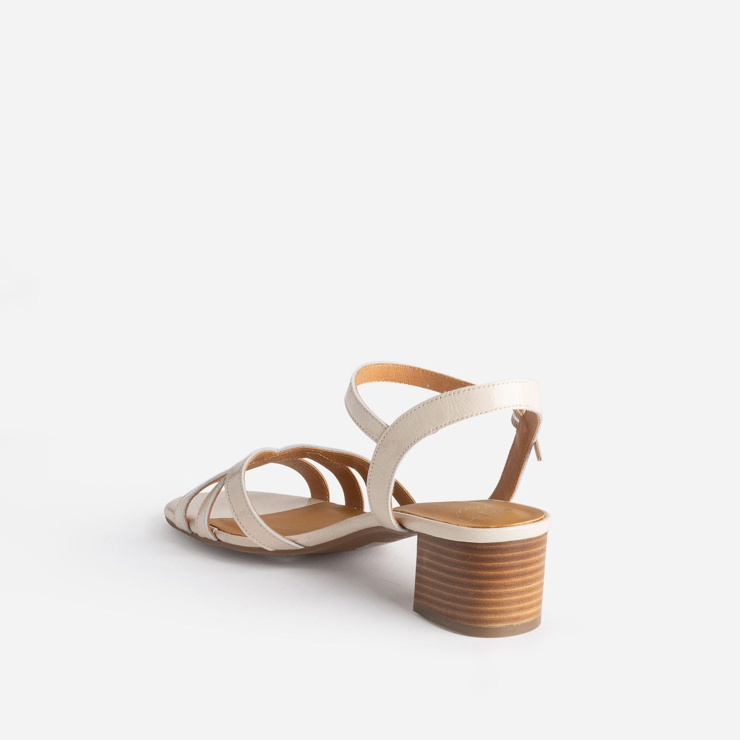Sandale ERAM FLEX beige clair en cuir verni