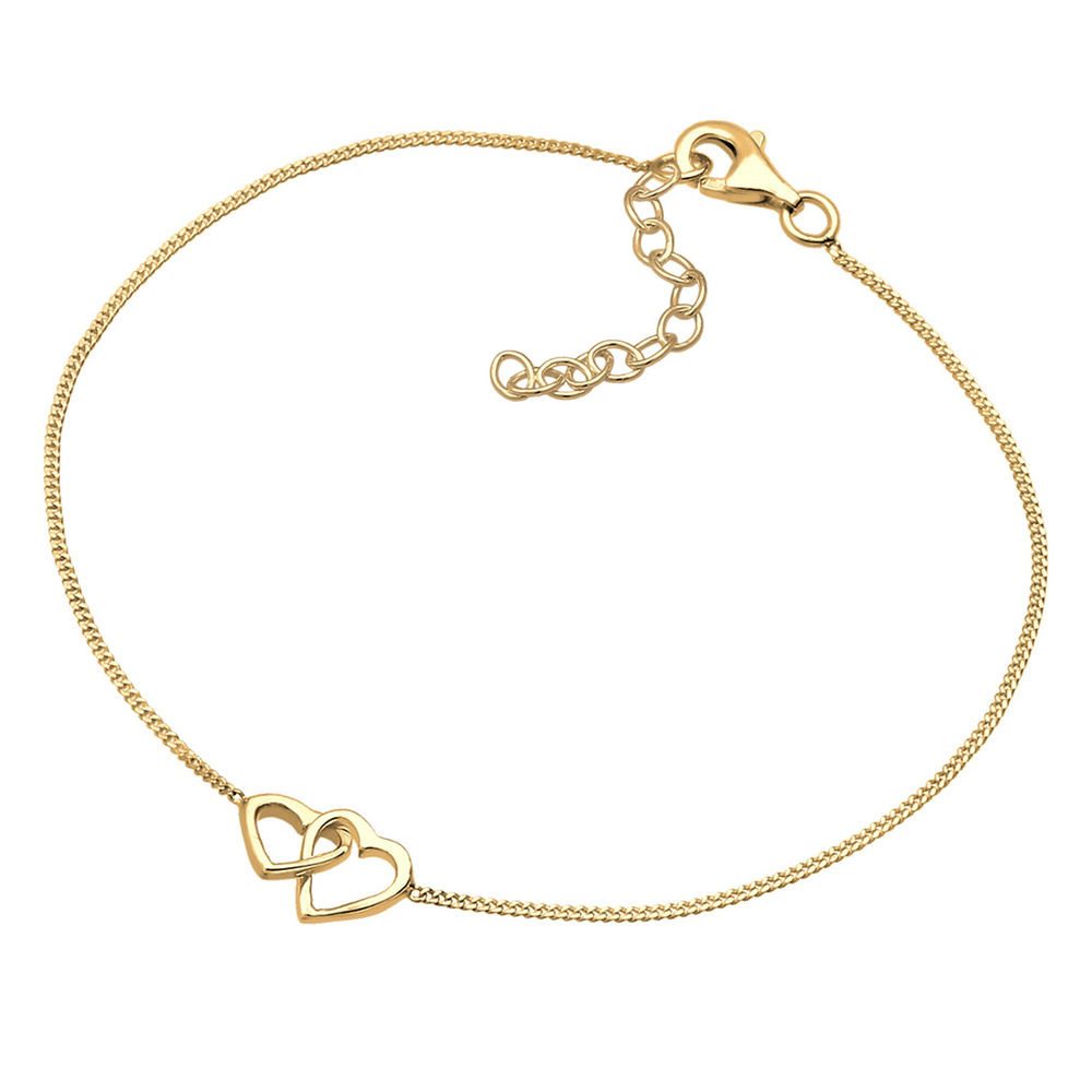 Elli Elli Bracelet Femmes Coeur Connexion en argent sterling 925 plaqué or Bracelet