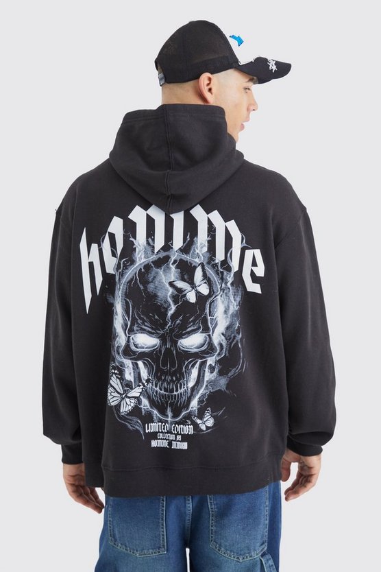 Oversize Hoodie mit Homme Totenkopf-Print