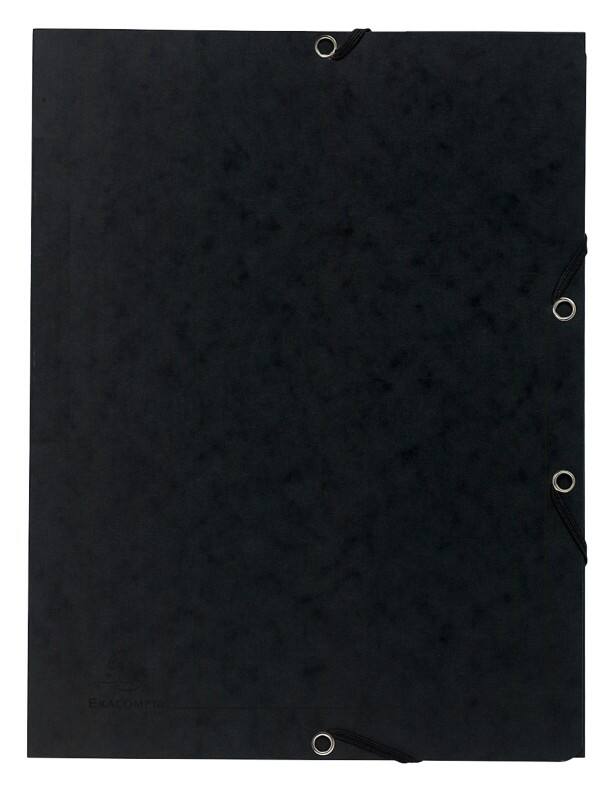 Exacompta Dreiflügelmappe 55401E Schwarz Pressspankarton meliert 25 Stück