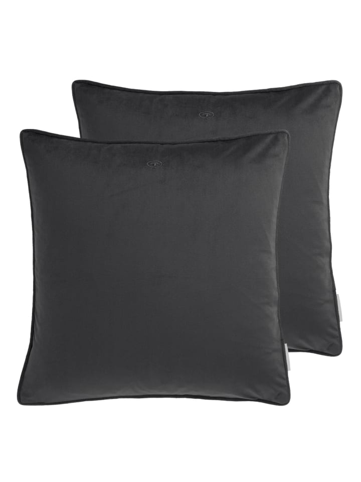 Tom Tailor TT Kissenhülle 2er Set VelvetSignature 45 x 45 cm in Anthrazit günstig kaufen 45 x 45 cm