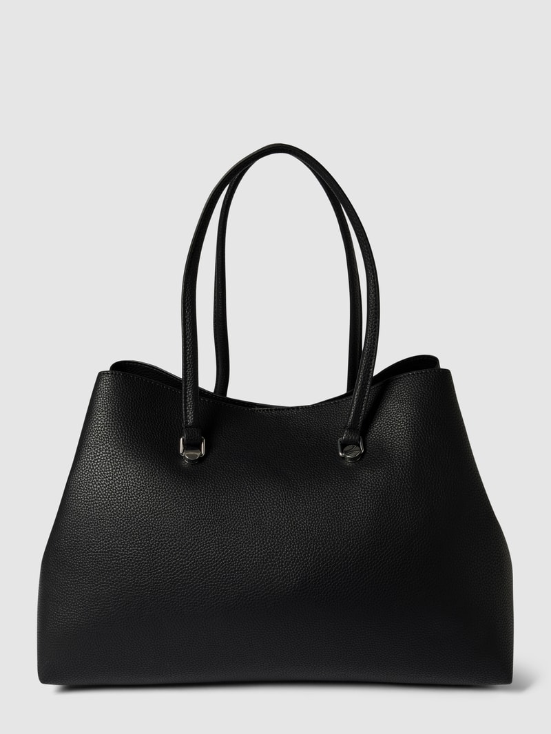 Shopper mit Label-Applikation in schwarz