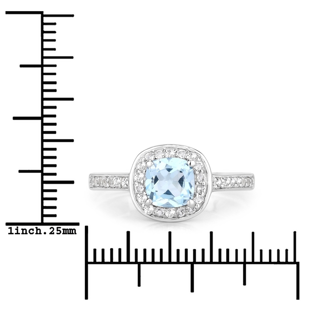 Rafaela Donata Bague Argent sterling Topaz bleu en Argent Bague