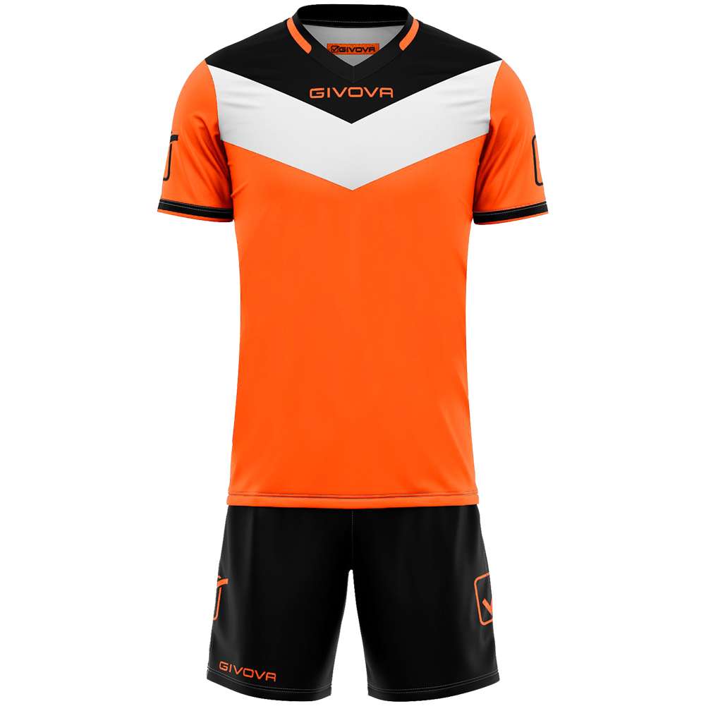 Givova Kit Campo Set Trikot + Shorts neonorange/schwarz
