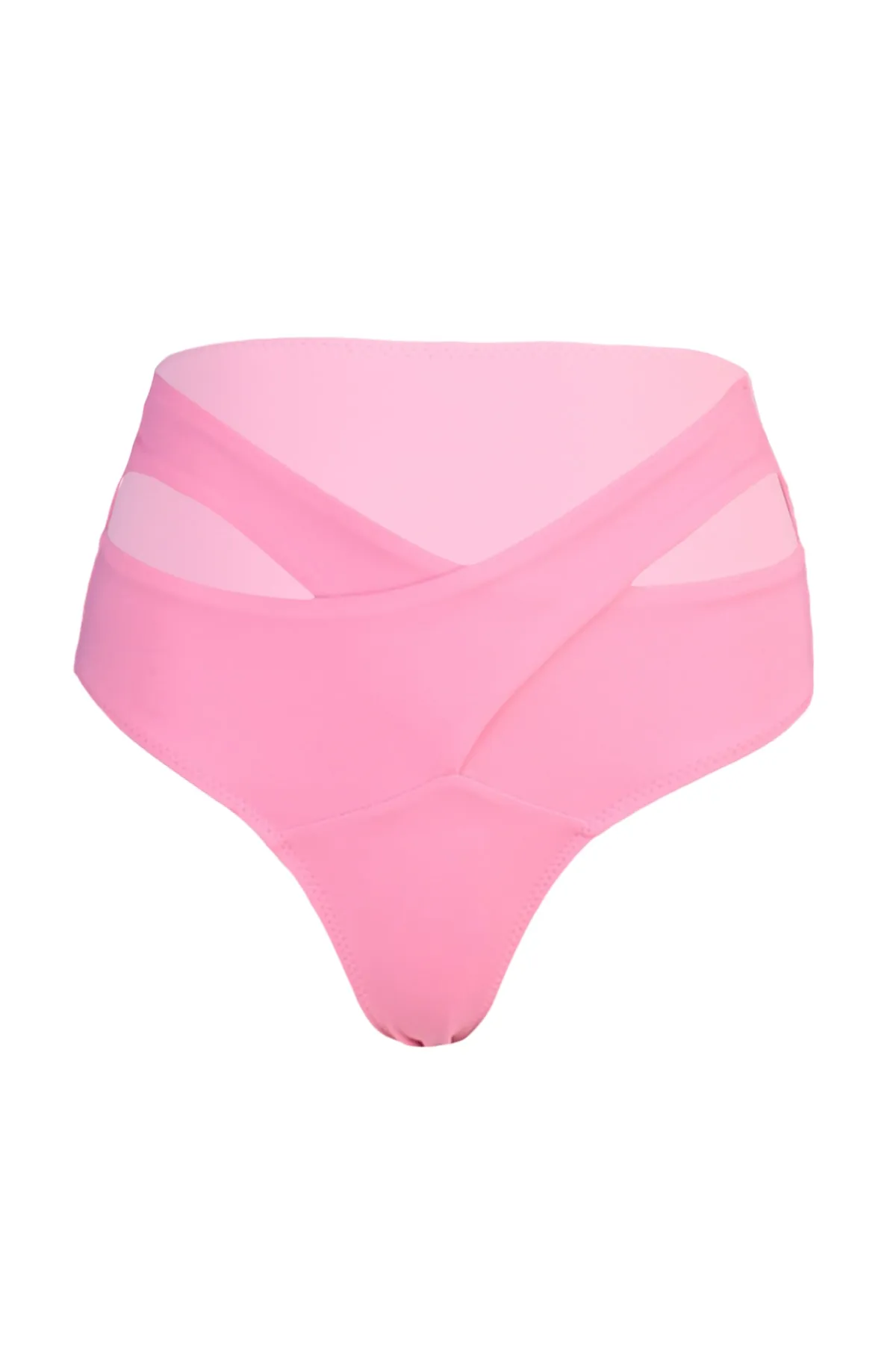 Trendyol Collection  Rosa Cut-out/Fenster-Bikinihose mit hoher Taille und normaler Taille TBESS20BA0184
