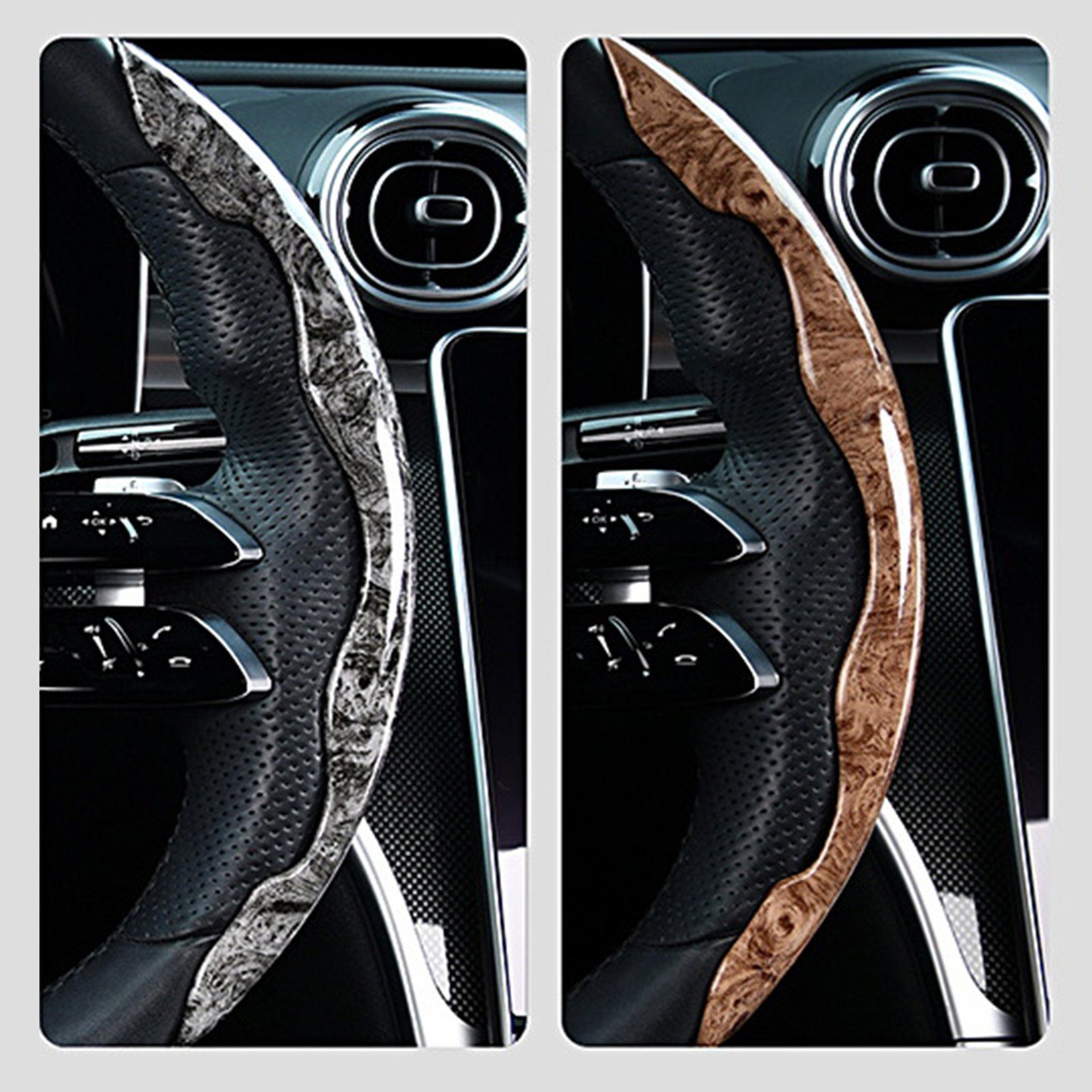 Rutaqian Lenkradbezug Universal Auto Lenkradbezug, Rutschfester, atmungsaktiver, (Langlebiger Lenkradbezug aus Mikrofaser-Leder)