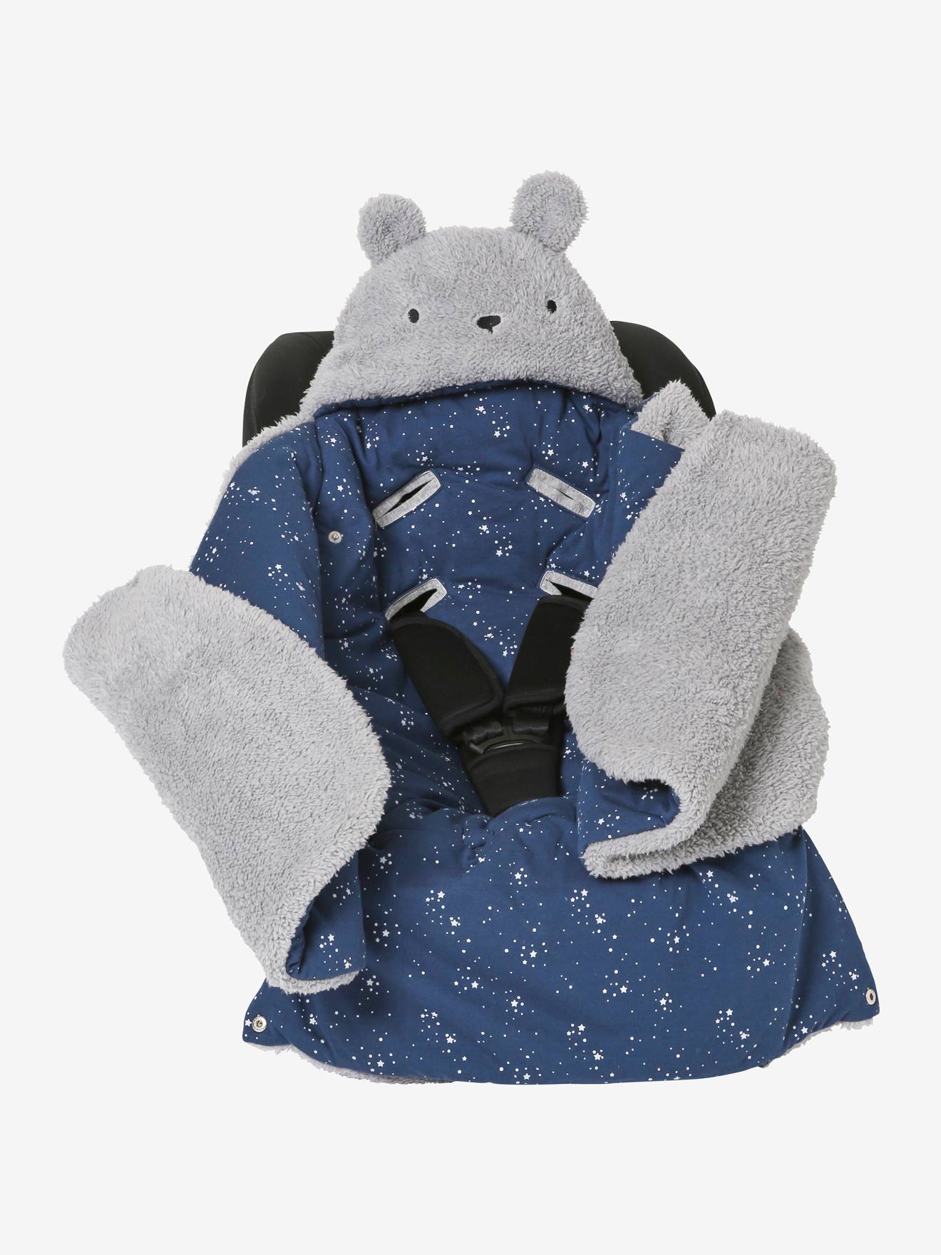Nid d'ange transformable en peluche Ourson gris souris