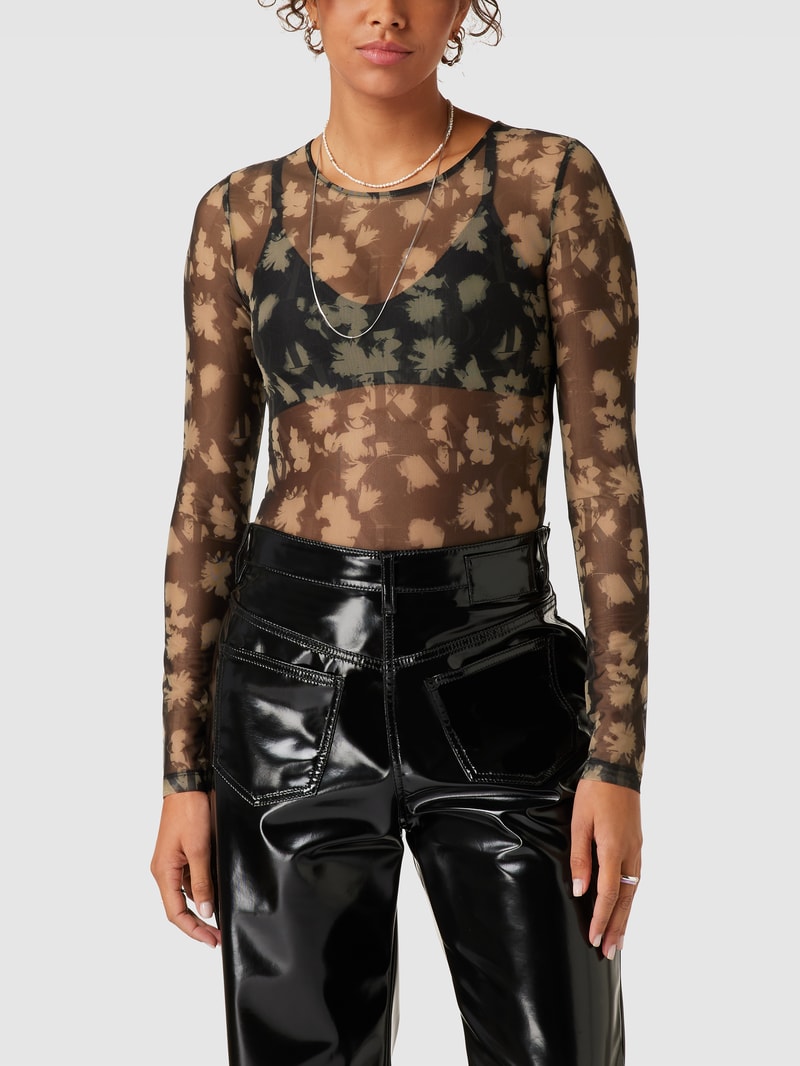 Body mit Allover-Muster Modell 'ALL OVER PRINT MESH BODY' in black