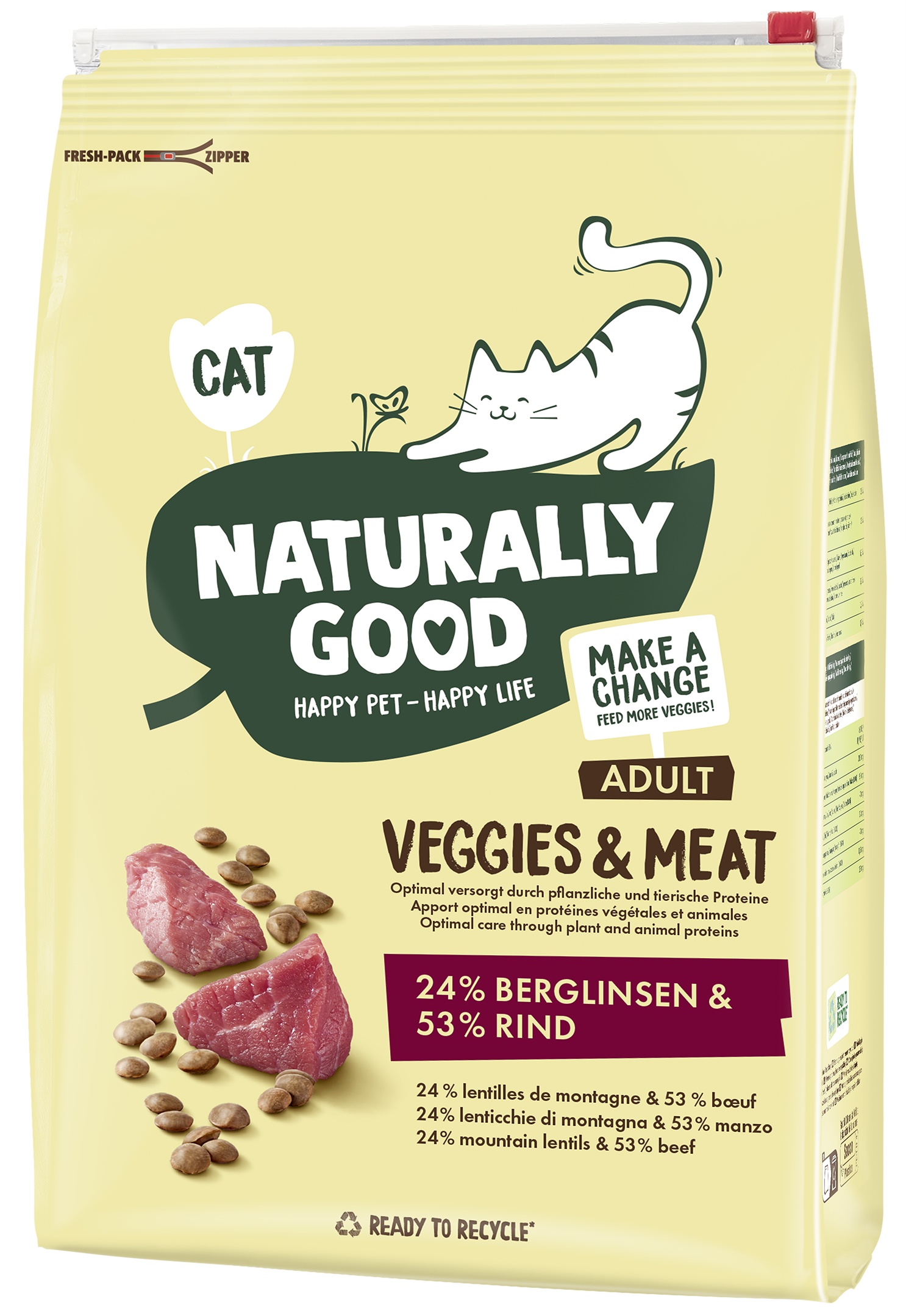 Naturally Good Trockenfutter Naturally Good Veggies & Meat Berglinsen und Rind 2x2 kg