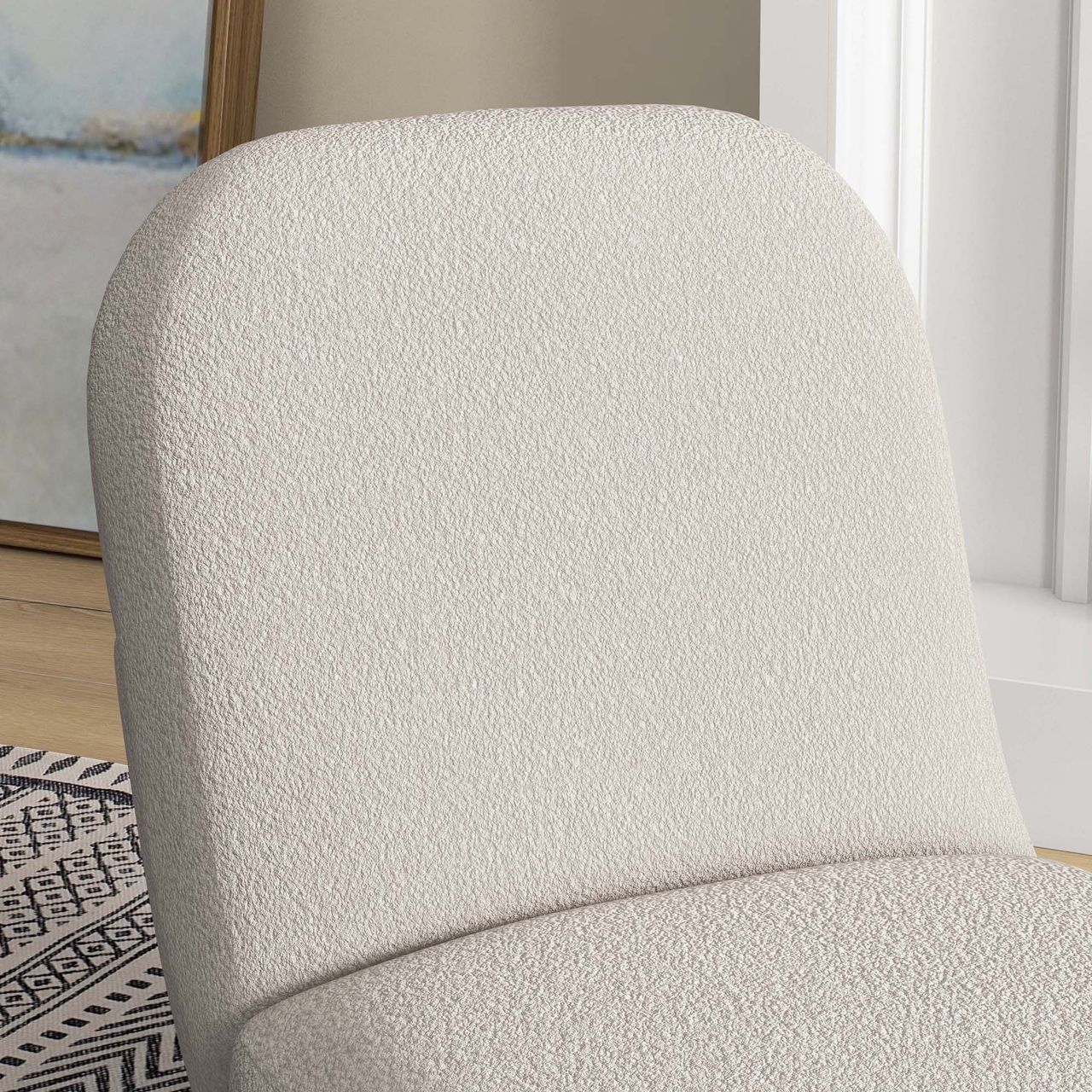HOMCOM Bodensessel, Bodenstuhl, Bodensofa mit Samtoptik für Wohnzimmer, Creme