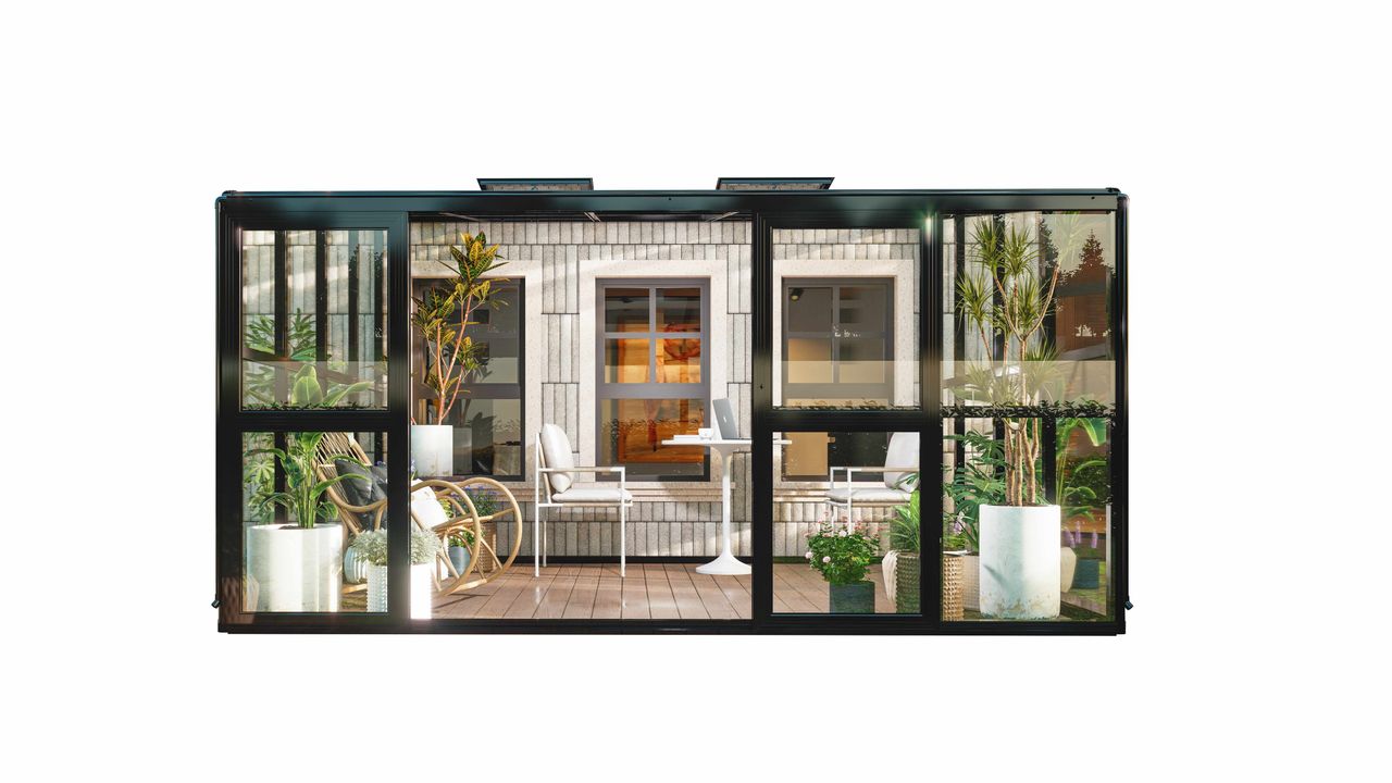 HC Home & Living Wintergarten mit Schiebtüren ,Terrassendach Veranda, ca. 320 x 392 x 250 cm