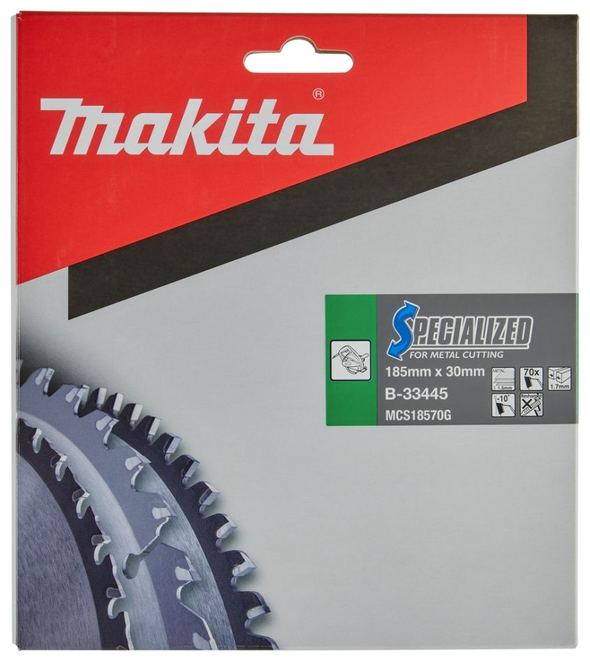 Makita Zubehör B-33445 Kreissägeblatt Spezial Dünnblechstahl FTG 185 x 30 x 1,7 mm T70