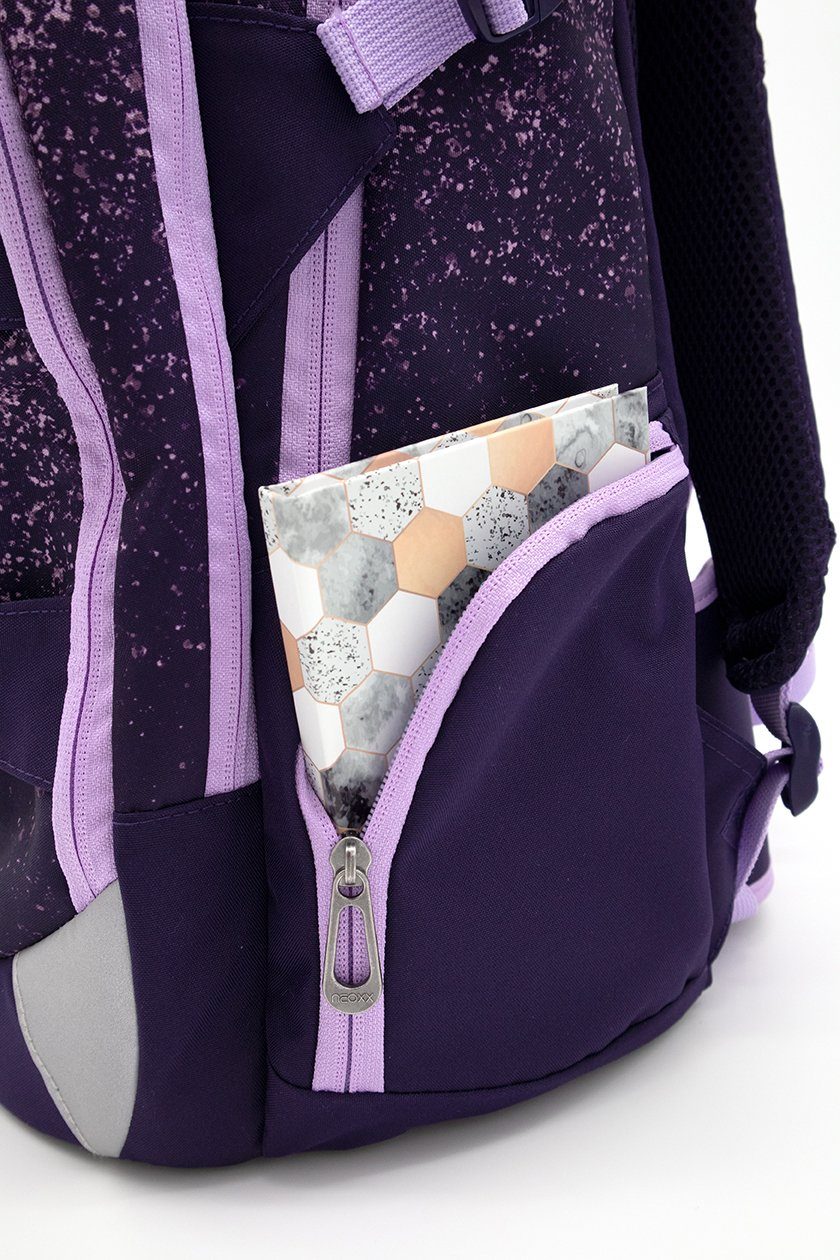 neoxx Schulrucksack Active, Glitterally perfect, aus recycelten PET-Flaschen