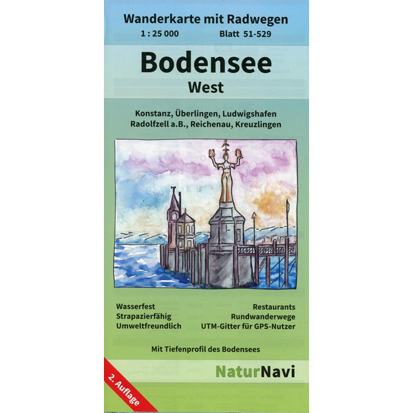 Bodensee West 1 : 25 000, Blatt 51-529 - Wanderkarte
