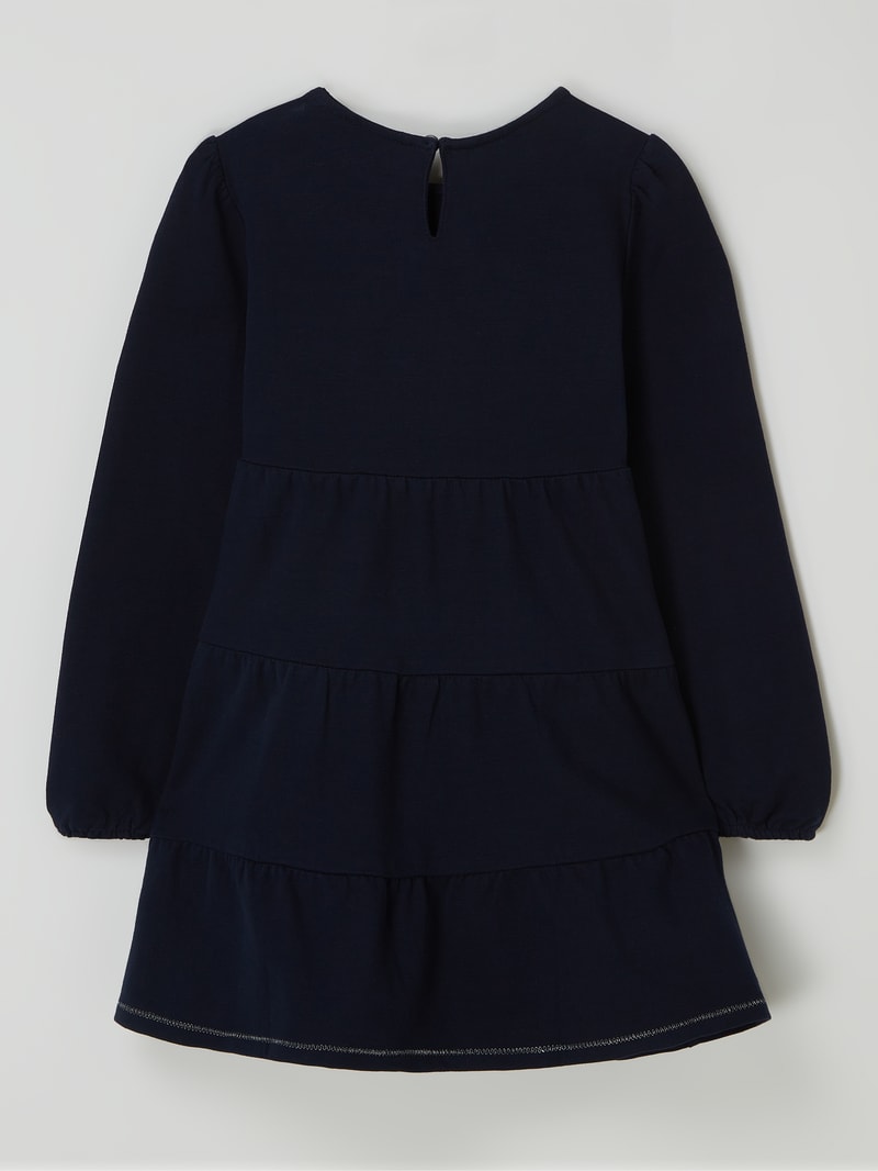 Kleid mit Logo-Stickerei in marineblau