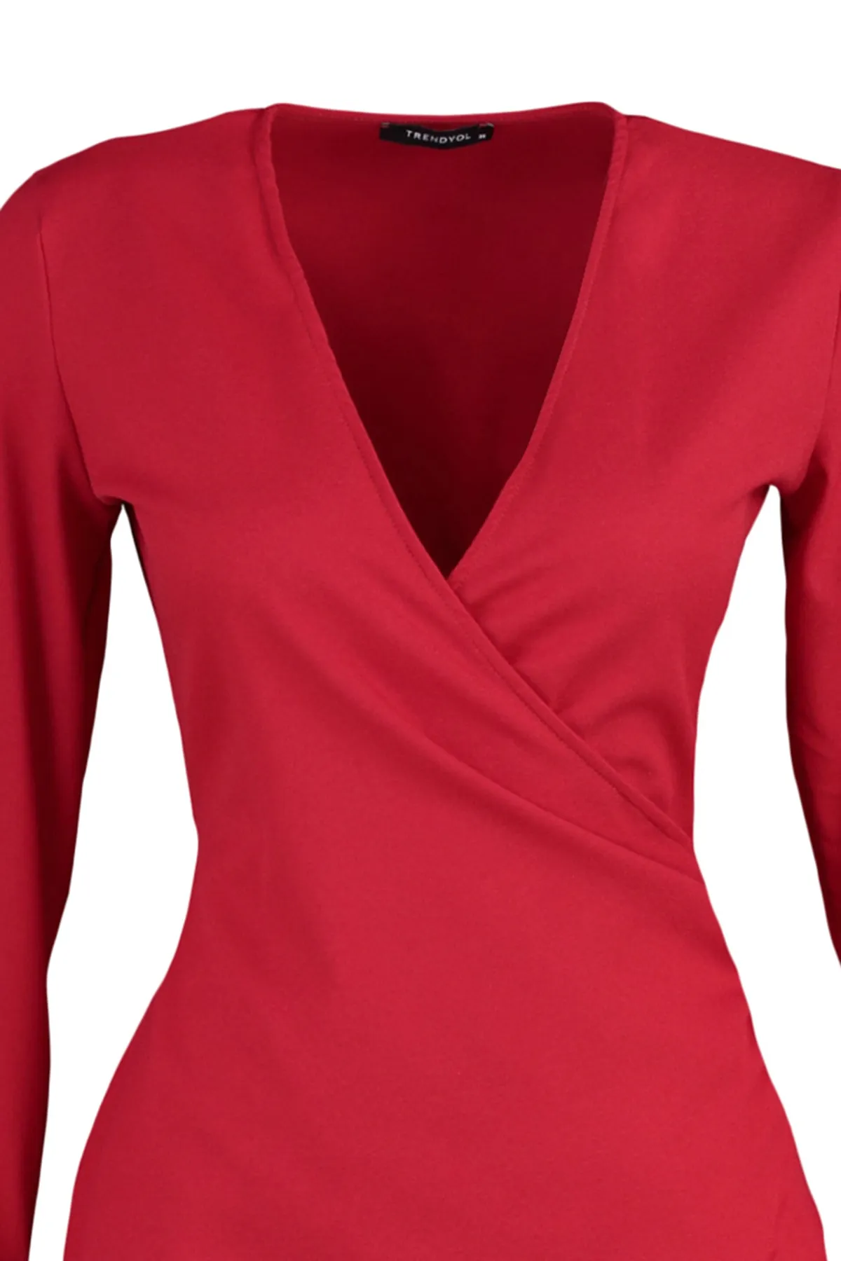 Trendyol Collection  Rotes zweireihiges Mini-Webkleid TWOAW23EL00872