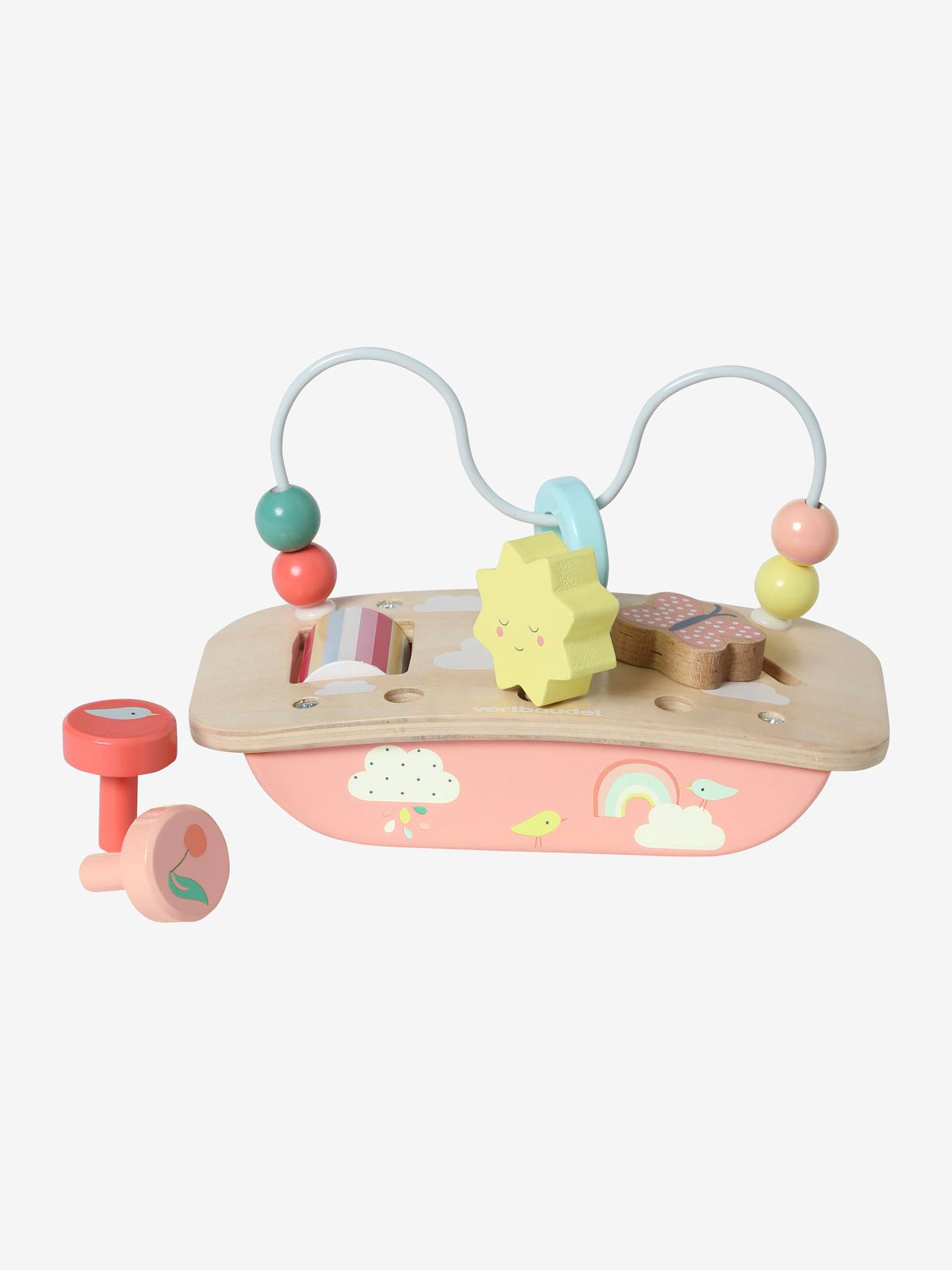 Vertbaudet Baby Mini-Spieltisch, Holz FSC - mehrfarbig/kirsche+sonne