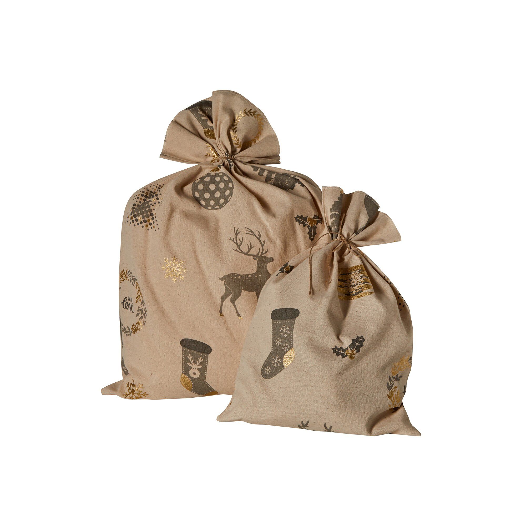 Lot de 2 pochettes emballage cadeau upcyclées S + M