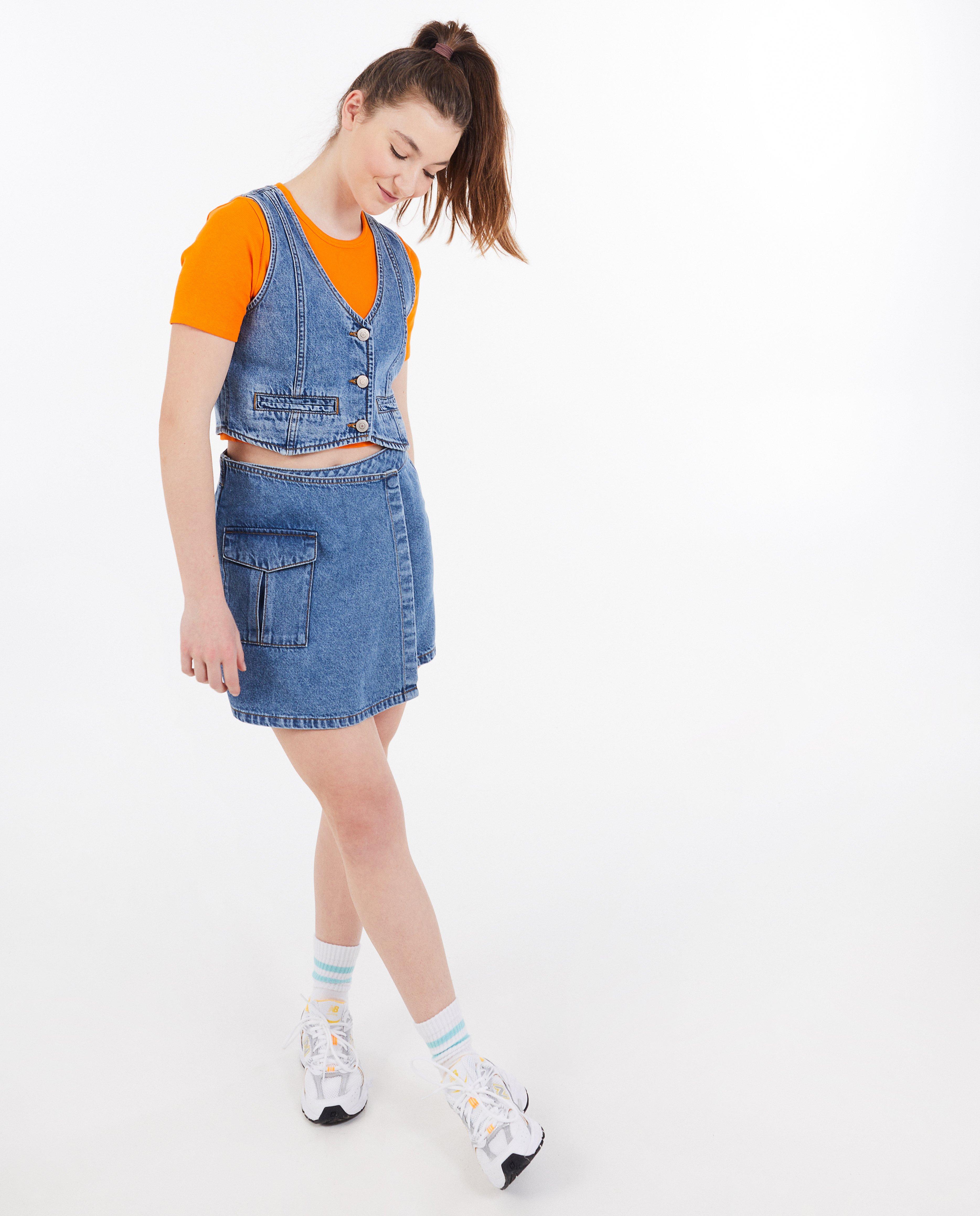 Vestă din denim Groggy albastru deschis