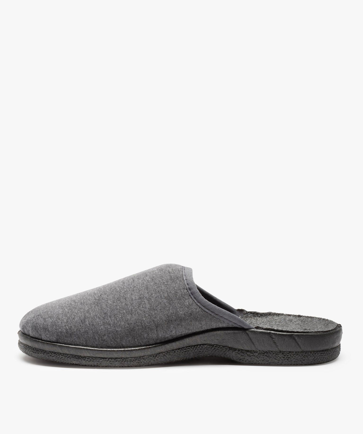 Pantoufles homme mules confort unies dessus jersey gris | GEMO