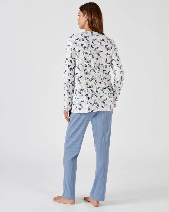 Pyjama à manches longues maille interlock imprimée