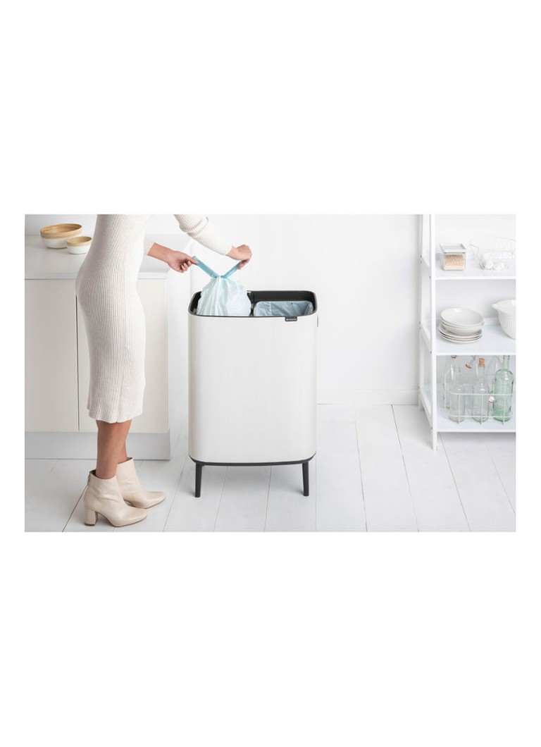 Brabantia Bo Touch Bin Hi -kierrätysroska-astia kannella jaloilla, 2 x 30 litraa