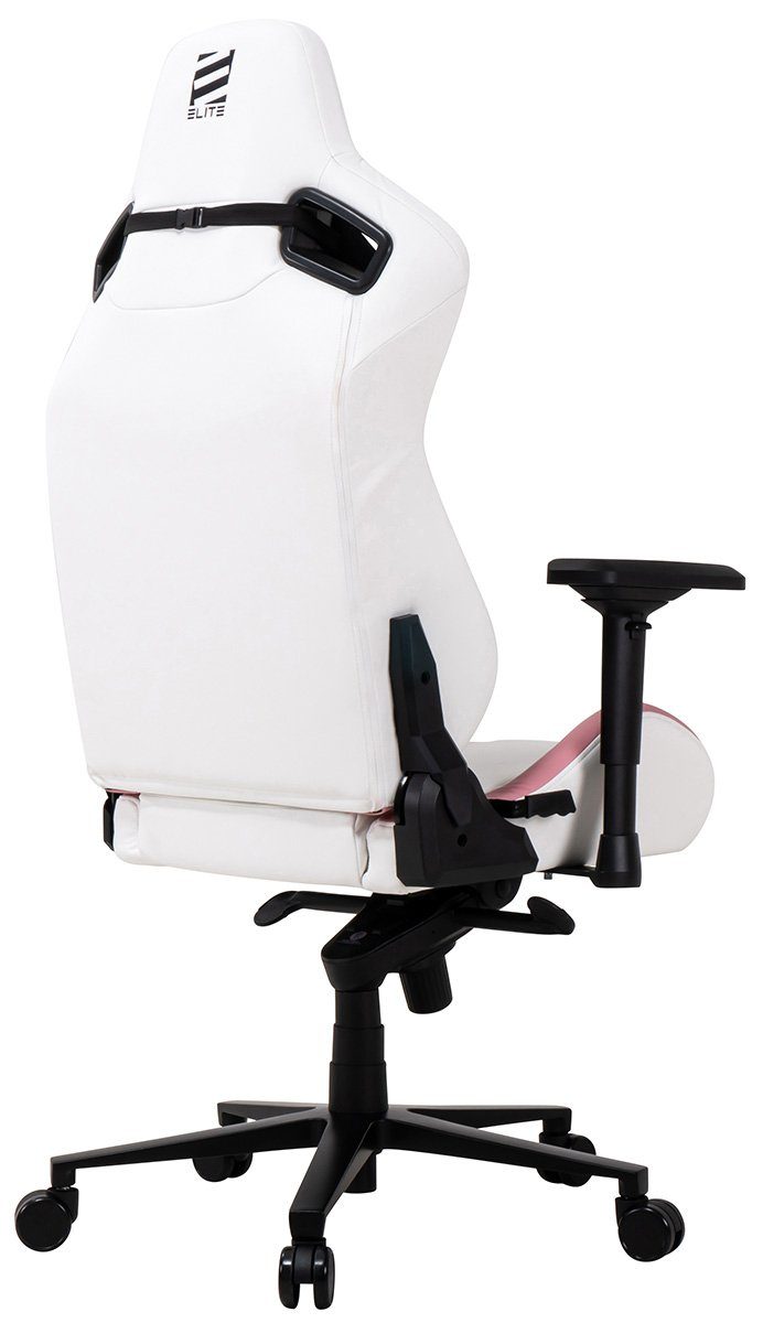 ELITE Gaming Gaming-Stuhl verstellbarer Profi Gamingstuhl ELITE Mercenary inkl. 4D-Armstützen (Drehstuhl inkl. Kopf- und Lendenwirkbelkissen (Alcantara-Optik), bis 150 kg, klappbare Rückenlehne - bis zu 135° neigbar, Home Office geeignet, Sicherheits