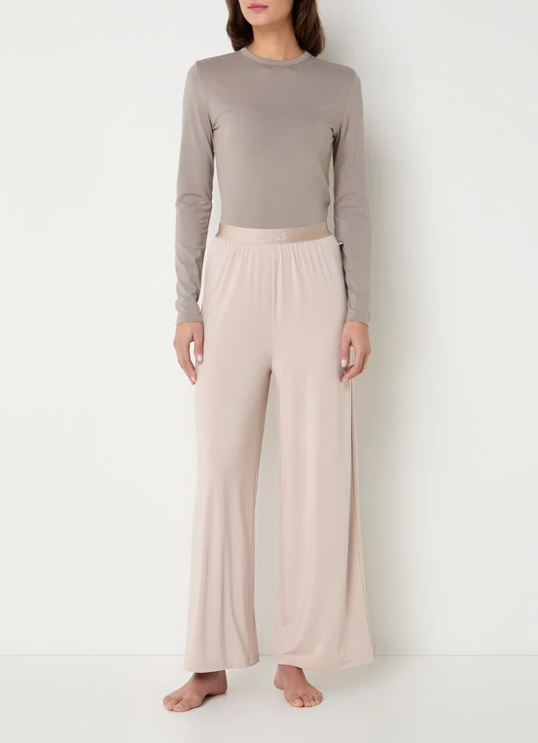 Pantaloni de pijama HUGO BOSS Bea cu curea cu logo