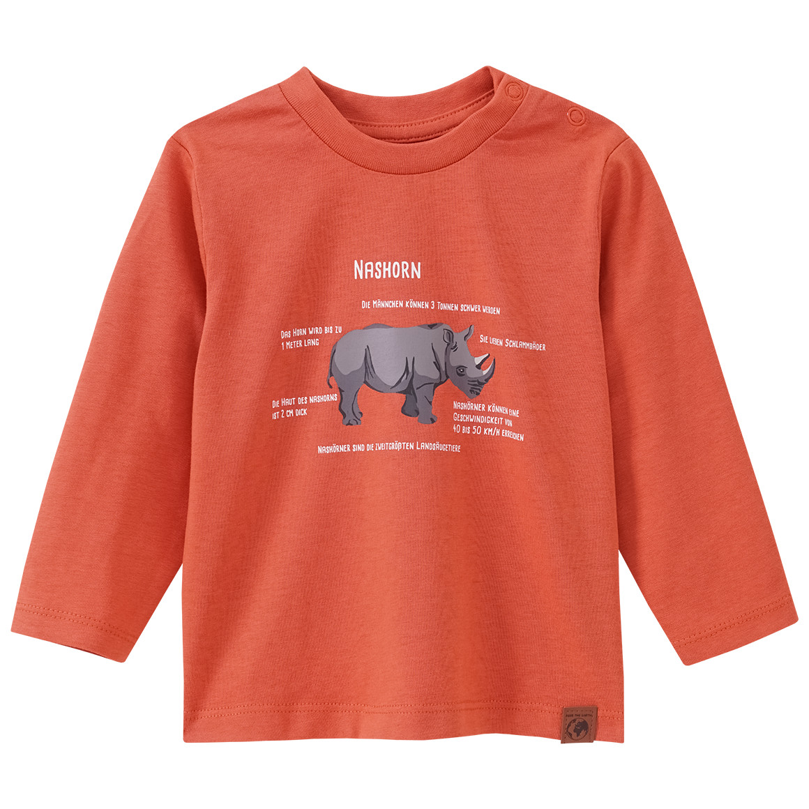 Baby Langarmshirt mit Nashorn-Print