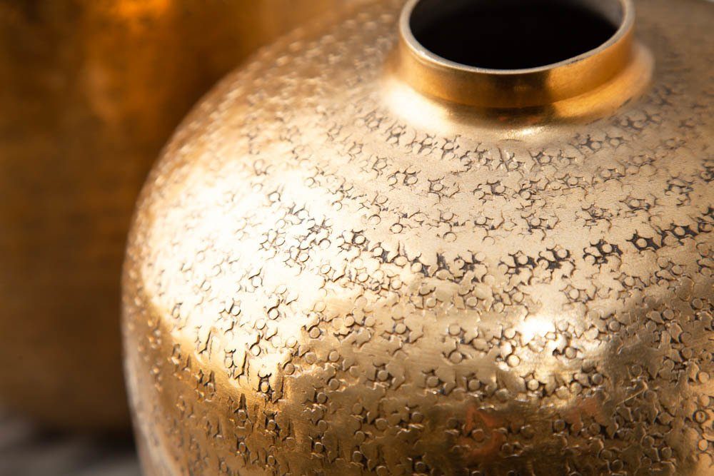 riess-ambiente Dekovase ORIENTAL 33cm gold (Set, 2 St), Wohnzimmer · Vase · Metall · Handarbeit · Dekoration