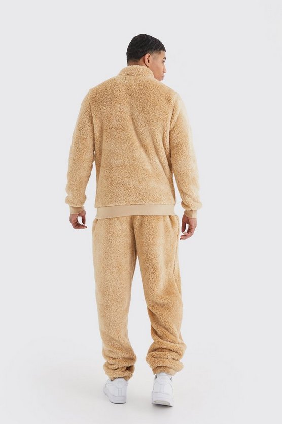Oversize Borg-Sweatshirt mit Trichterkragen