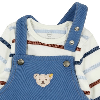 Set Hose + T-Shirt langarm, mittelblau für Jungs