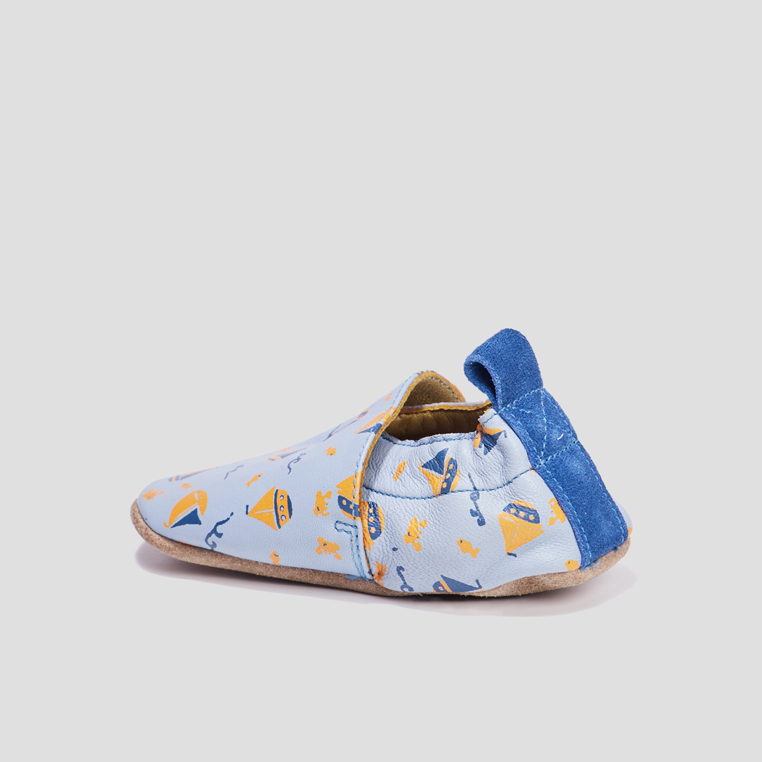 Bottons en cuir bleu ciel bébé garçon | La Halle