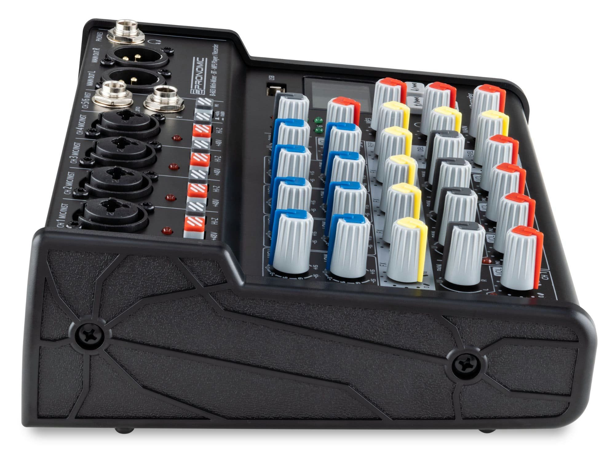 Pronomic Mischpult B-603 6-Kanal Mini-Mixer - Live/Studio DJ Mixer, mit Bluetooth und USB-Recording
