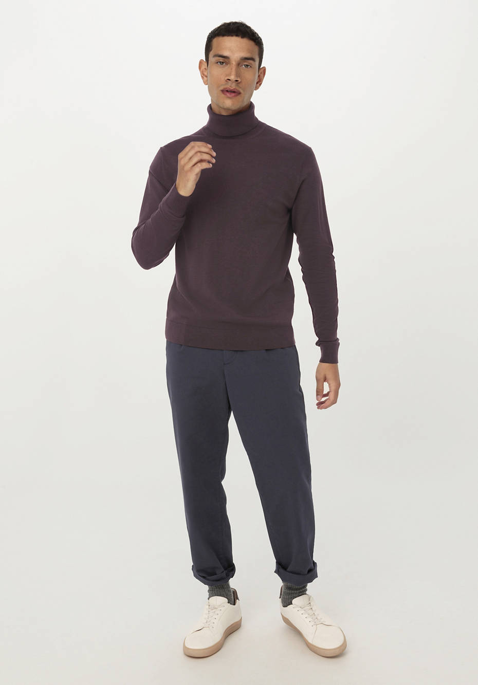 Rollkragen-Pullover aus reiner Bio-Merinowolle