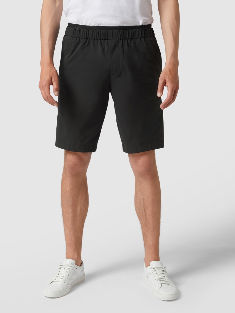 Regular Fit Shorts mit Kontraststreifen Modell 'Liem Comfort' in schwarz