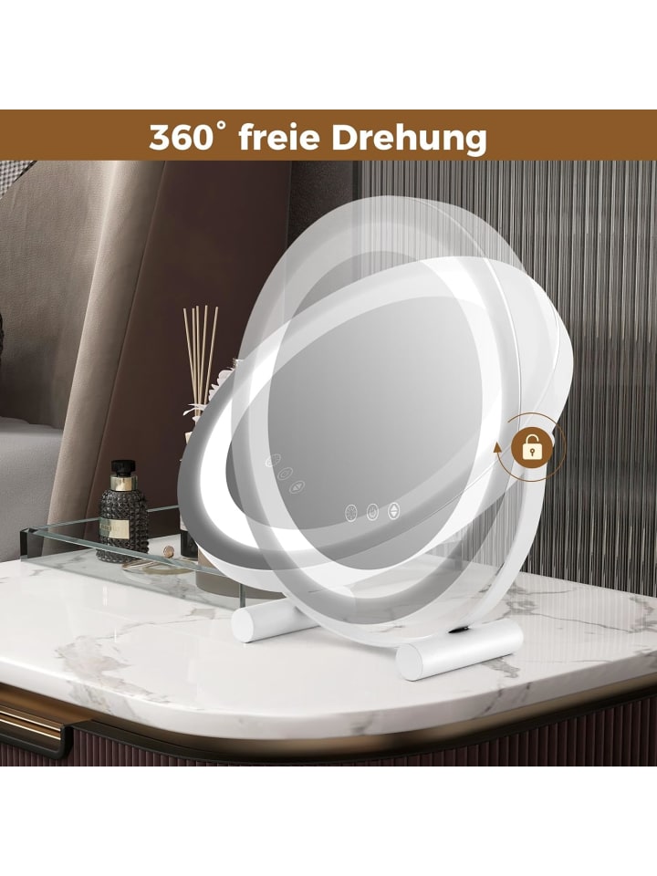 COSTWAY Kosmetikspiegel mit Beleuchtung in Silber günstig kaufen onesize