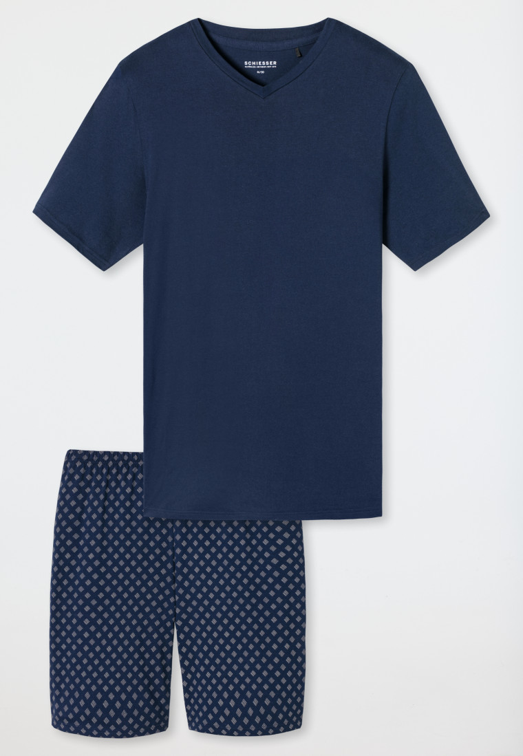 Schlafanzug kurz V-Ausschnitt admiral - Casual Essentials