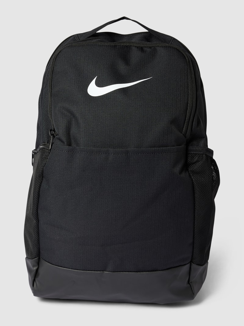 Rucksack mit Label-Print in schwarz