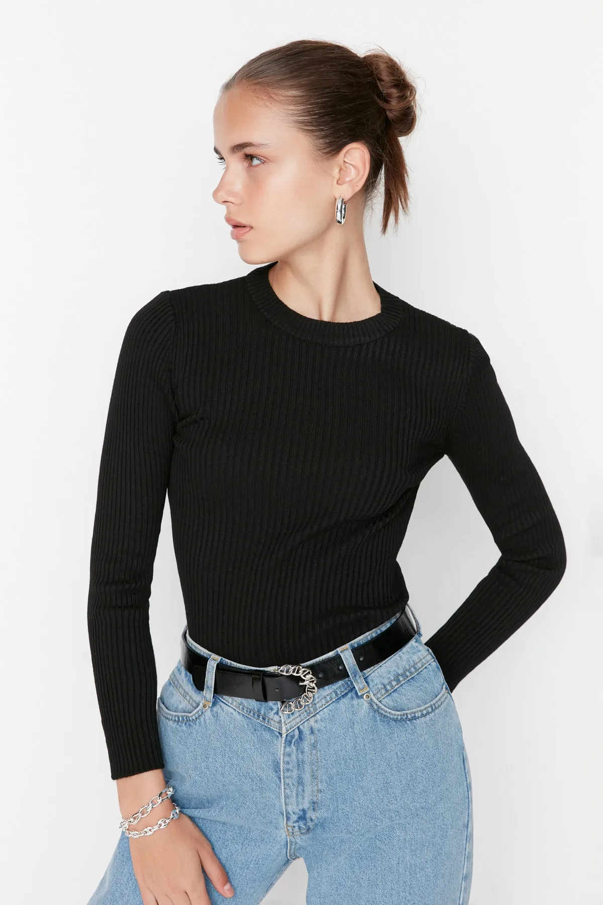 Trendyol Collection  Schwarz-weißer Strickpullover