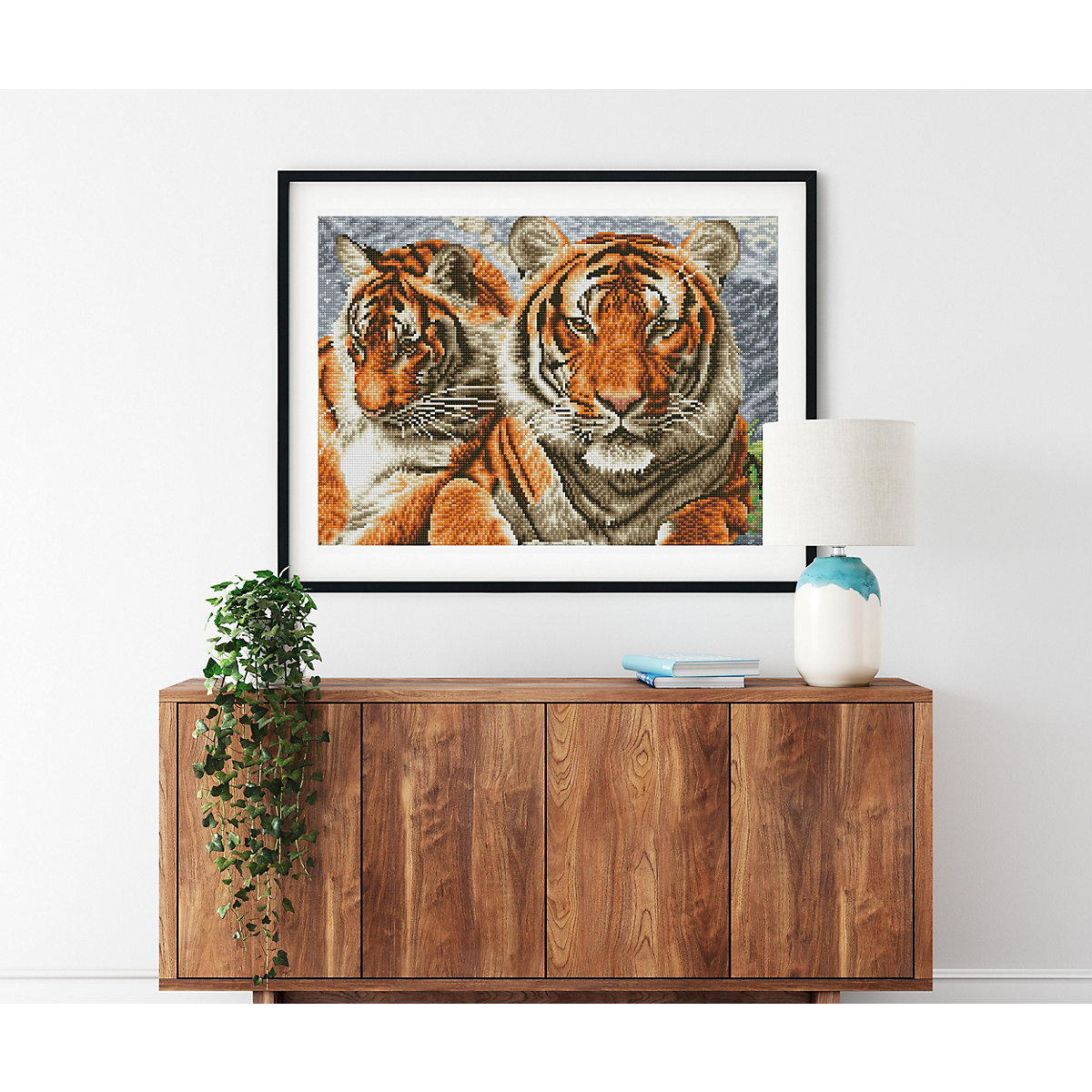 DIAMOND DOTZ® Squares Original Diamond Painting "Tigers“ 51,5 x 37 cm extra funkelnd ab 8 Jahren (DQ10.003)